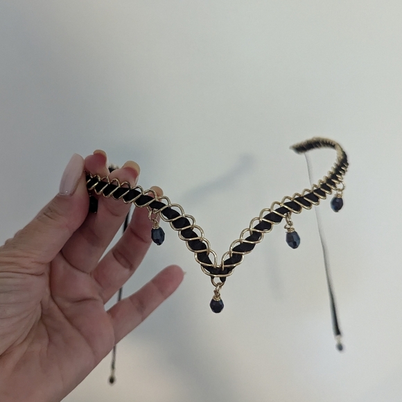 Fairy Circlet Crown Headband Black Gold Medieval Headpiece Renaissance Festival - Picture 10 of 10